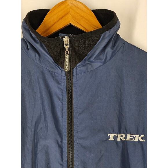 TREK MEN'S BLUE CYCLING WIND BREAKER SIZE XL BLUE FLEECE COLLAR/REFLECTIVE TRIM - Picture 5 of 15